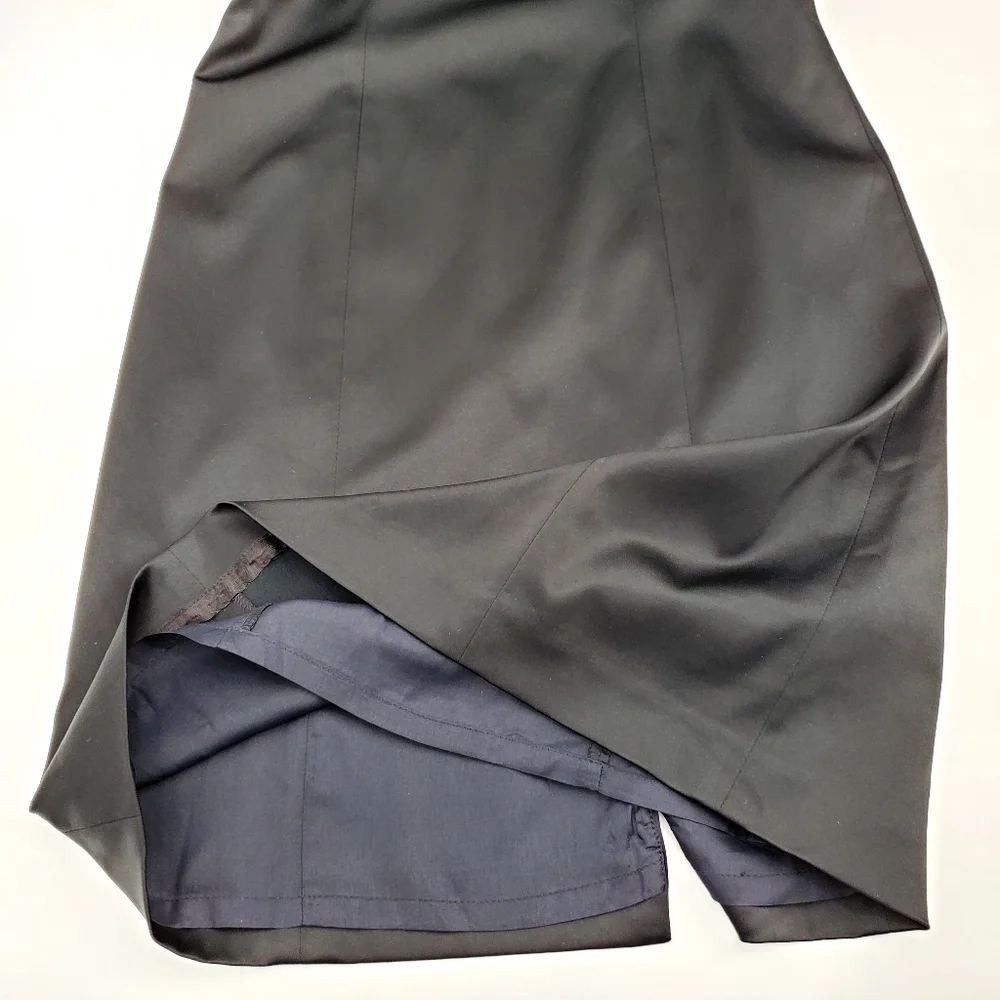 Ann Taylor Loft Black Satin Sheath Dress - Picture 5 of 9